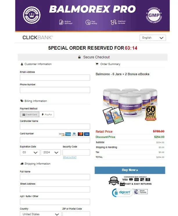 Ikaria Lean Belly Juice balmorex-pro-secure-checkout-page
